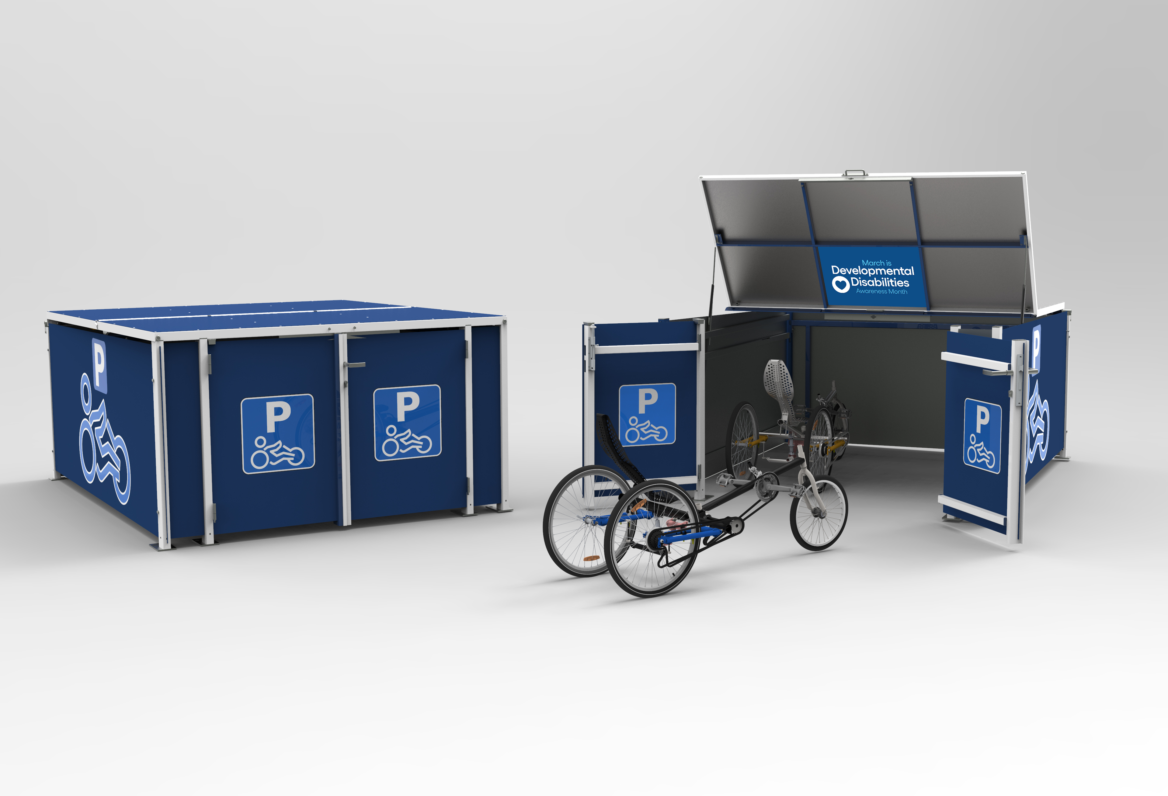 FalcoPod Bike Hangar and FalcoCargoBox Cargo Bike Locker used as Key